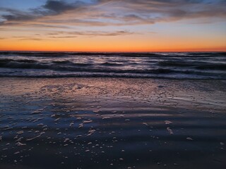 sunset over the cool sea