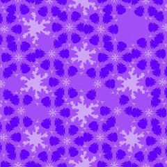 Naklejka na ściany i meble Christmas continuous tile violet background for holiday design with stars and snowflakes
