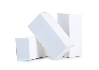 Small white boxes on white background isolation