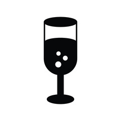 Christmas icon for vine and glass