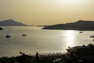 Beautiful sunset in athens region. Greece sea sunset