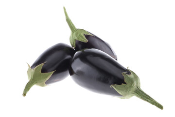 Eggplant brinjal or aubergine isolated on white background with clipping path and full depth of field