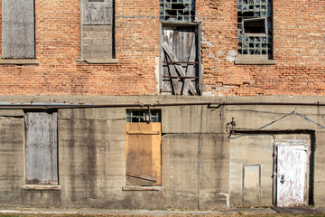 Fototapeta na wymiar Abandoned derelict old industrial area in Amboy, Illinois.