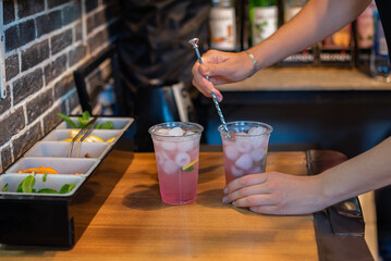 person holding cocktail