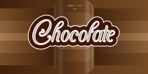 Chocolate text, editable text effect