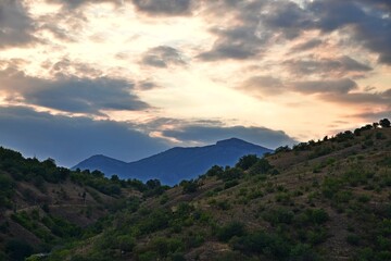 cloudy sky over the mountains