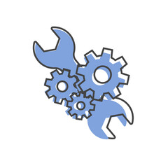 Service tool vector icon cartoon style on white isolated background