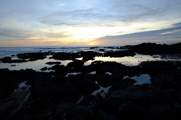 A nice sunset on the atlantic shore. France, Batz sur mer.