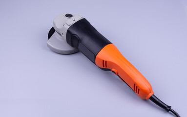 manual, grinder on gray background, top view