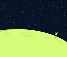 Alien illustration in a planet