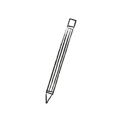 Pencil with a rubber - drawing