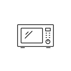 Microwave oven line icon, Vector isolated simple kitchen equipment illustration