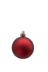 Christmas toy for the Christmas tree and new year, beautiful red ball isolated on the white background.