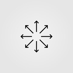 Multiple arrow direction icon in line design style. Abstract vector illustration for infographics, presentation and UI design.