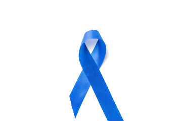 Blue prostate ribbon. Awareness of men health in November with blue prostate cancer ribbon isolated...