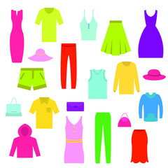 Flat clothes set vector illustration