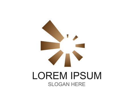 The logo is a rectangular shape that rotates to form a focal point in the center