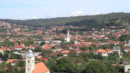 Fototapeta na wymiar Upper side of Hunedoara city, Transylvania