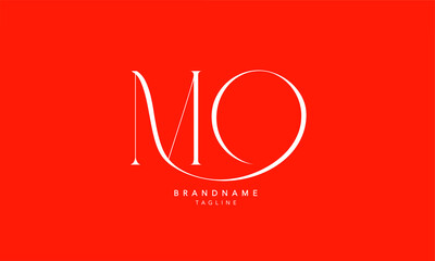 Alphabet letters Initials Monogram logo MO, OM, M and O