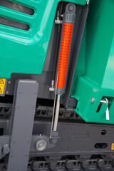 Detail of hydraulic bulldozer piston excavator arm