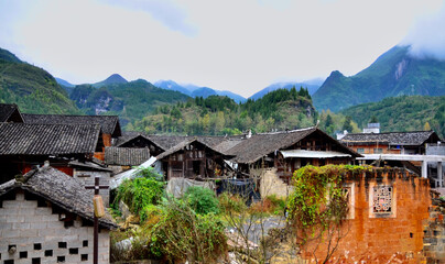 Fototapeta na wymiar Ancient quiet countryside, Yunshe village, Tongren, Guizhou, China