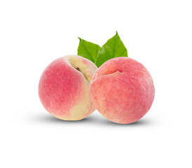 peach fruit isolated on white background.