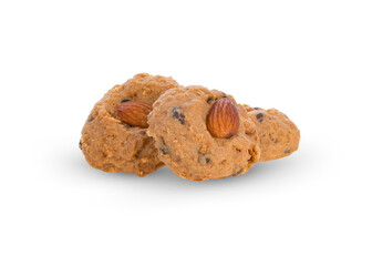 Almond Cookies isolated on white background.