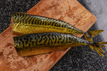 Herring and mackerel in different cooking methods. Smoked, salted and fresh fish