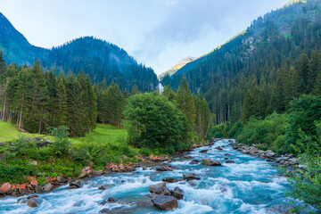 The Krimmler Ache river in the High Tauern National Park, Austria