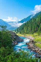 Naklejka na ściany i meble The Krimmler Ache river in the High Tauern National Park, Austria