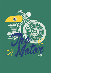 Motor sports vector t-shirt print design.