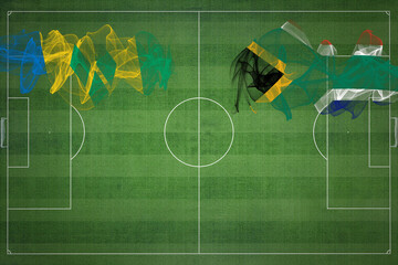 Saint Vincent and the Grenadines vs South Africa Soccer Match, national colors, national flags,...
