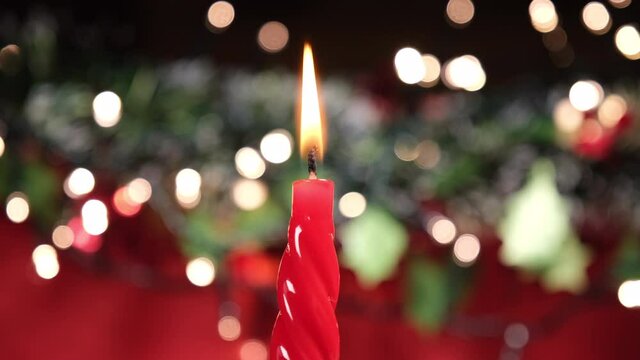 Christmas red candle light decoration