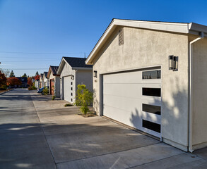 Fototapeta na wymiar Single Family garages in Chico California; Garage Door 