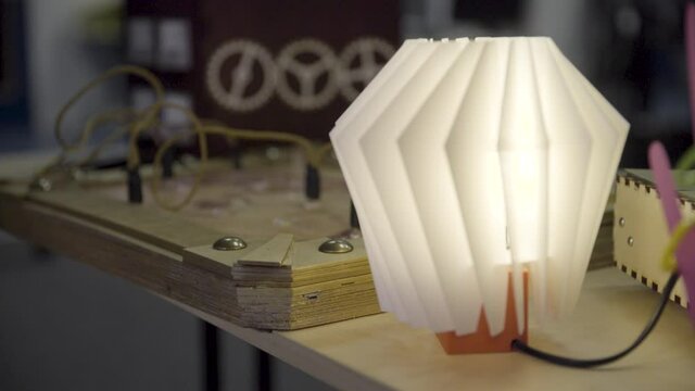 Lamp prototype in foreground focus shift to power supply in the background