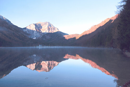 lake reflection, vorderer langbathsee in upper austria © Elmar Kriegner