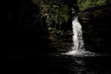 Dark Waterfall in Brecon Beacons - Wales waterfall Country
