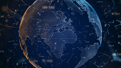 Technology Network BIG Data Connection, Digital Network and Cyber Security Concept, Global Network 5g High-Speed Connection Background