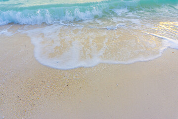 Fototapeta na wymiar White sand beach tranquill wave beach