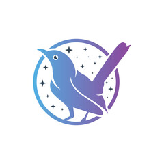 Modern flying starling logo