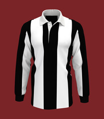 Striped rugby shirt, 3d rendering, 3d illustration