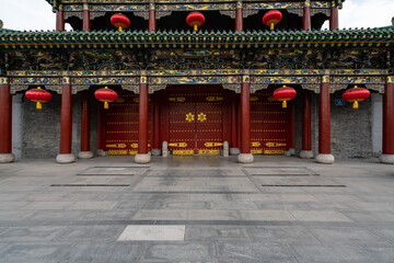The gate of ancient Chinese architecture in Taiyuan, Shanxi Province, China