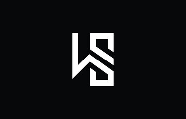 Fototapeta WS SW W S logo design concept with background. Initial based creative minimal monogram icon letter. Modern luxury alphabet vector design obraz