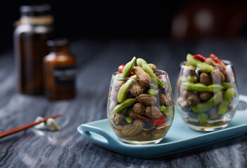 Delicious Chinese cuisine, braised peanut edamame