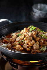 Delicious Chinese food, iron pot frog