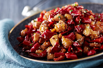 Delicious Chinese food, spicy chicken