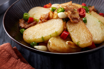 Delicious Chinese food, fried winter melon
