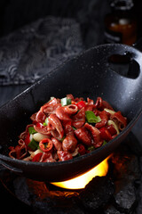 Delicious Chinese food, braised pork intestines