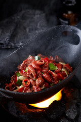 Delicious Chinese food, braised pork intestines