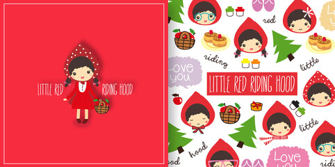 Happy Little red riding hood with pattern